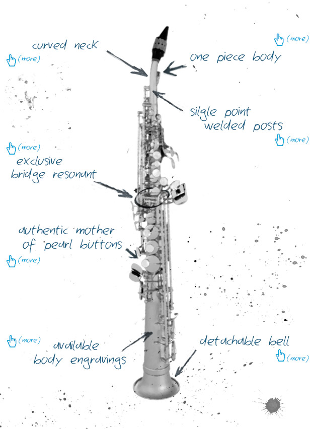 NOTES HALF CURVED SOPRANO SAX  BRASS